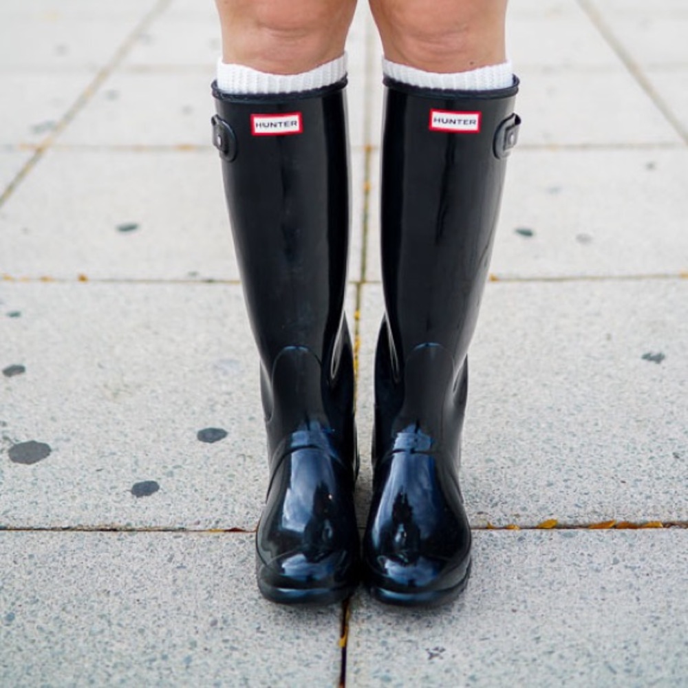 Hunter tall black boots